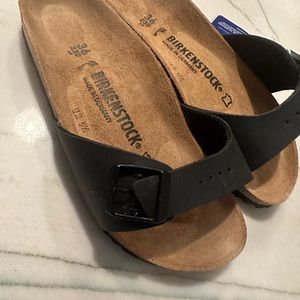 Birkenstock Women's Madrid Birko-Flor Sandal, Black Birko-Flor 36